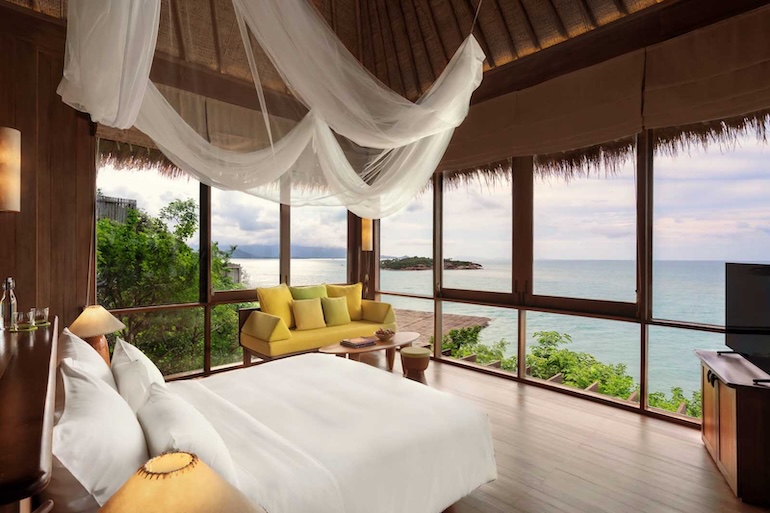 Hotel Thailand Ko Samui Six Senses Spa Villa Schlafzimmer